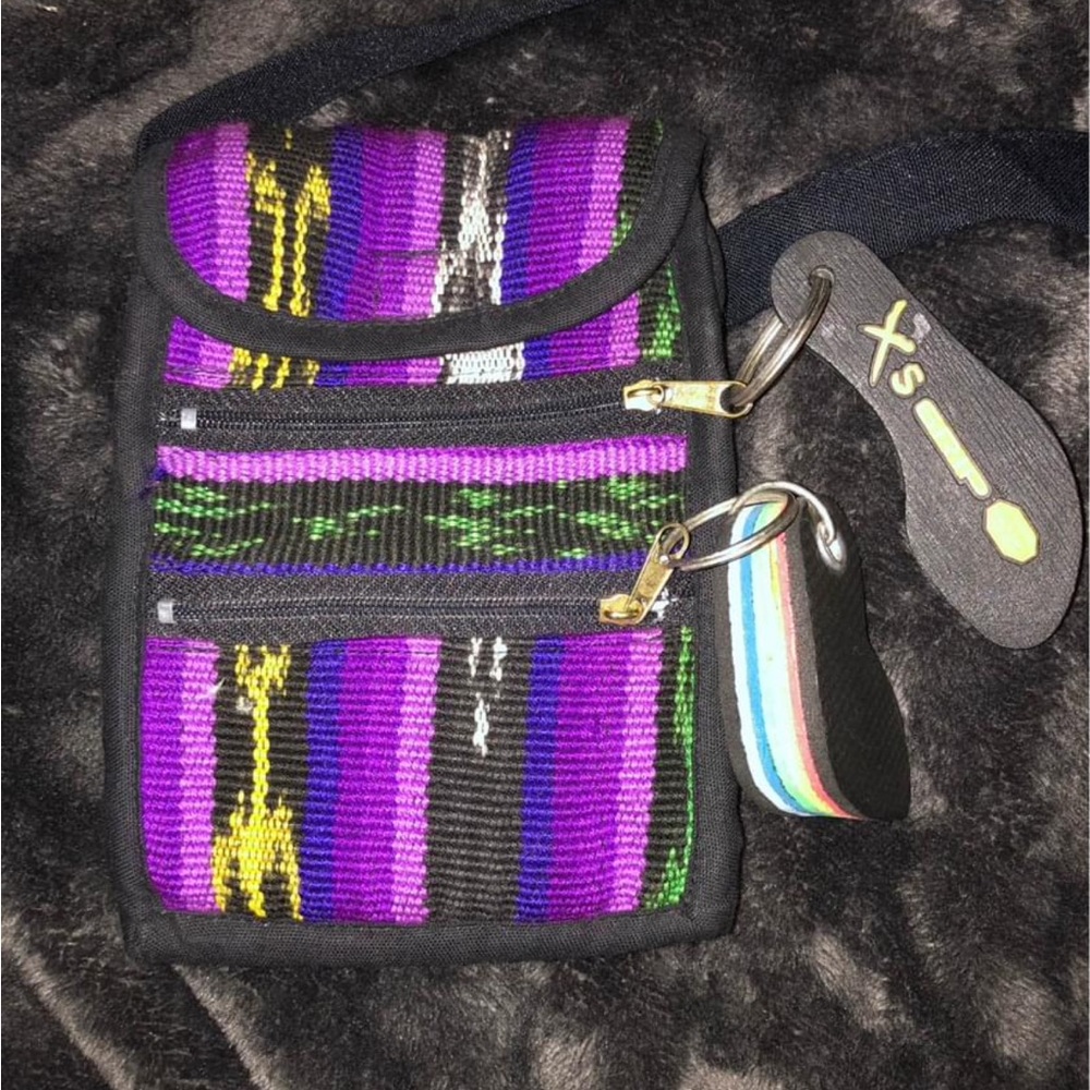 Purple tribal over the shoulder bag